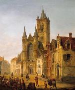 unknow artist Gent. Blick auf St. Bavo im Herzen der Altstadt Spain oil painting artist